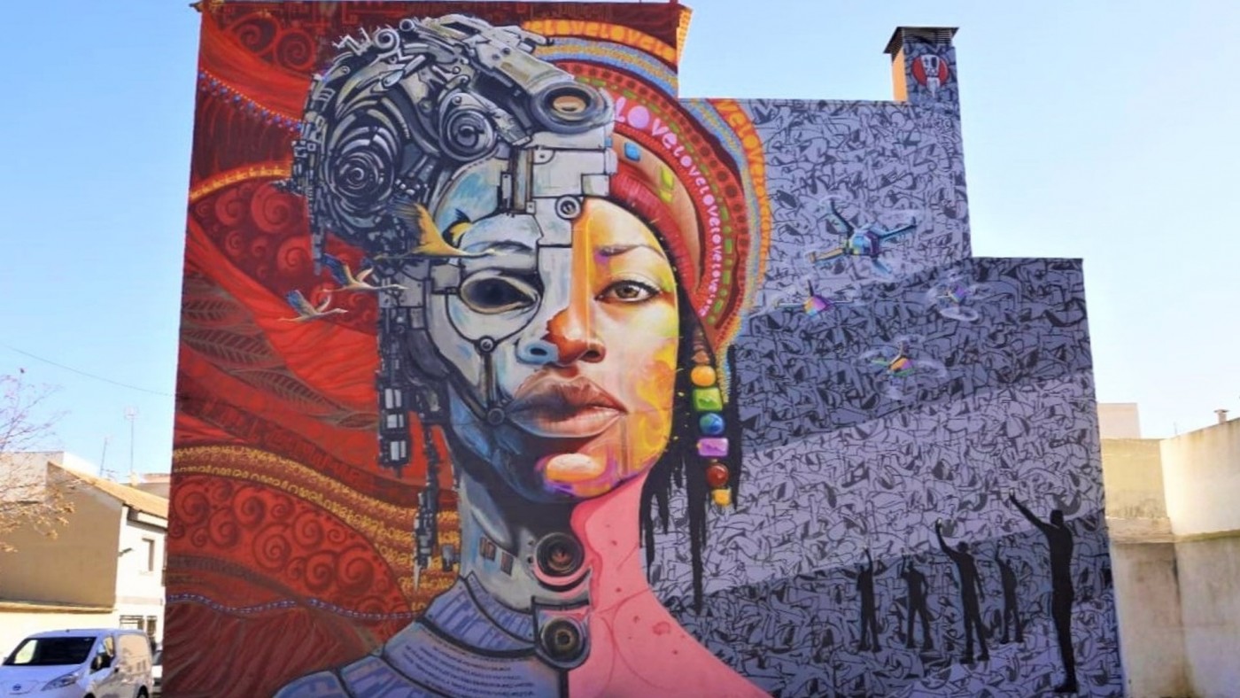 'El Sueño de Turing', el nuevo mural de arte urbano de Los Alcázares, nominado a Mejor Grafiti del Mundo