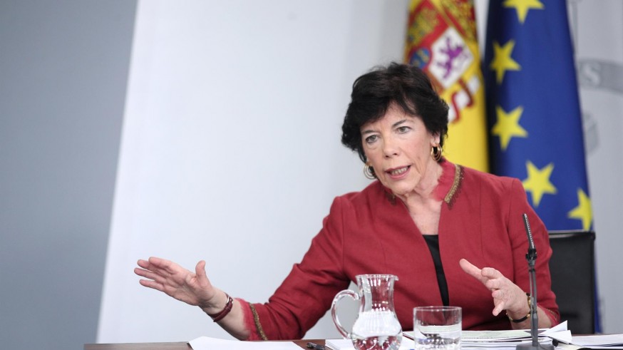 Isabel Celaá en la rueda de prensa tras el Consejo de Ministros.