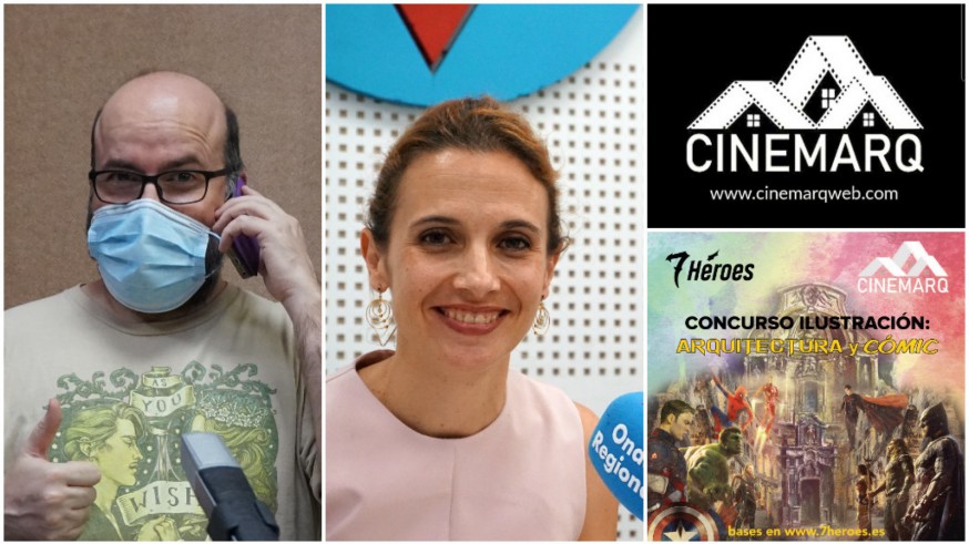 Antonio G. Caballer, Helia de San Nicolás, logotipo de Cinemarq y cartel del concurso 'Arquitectura y cómic'
