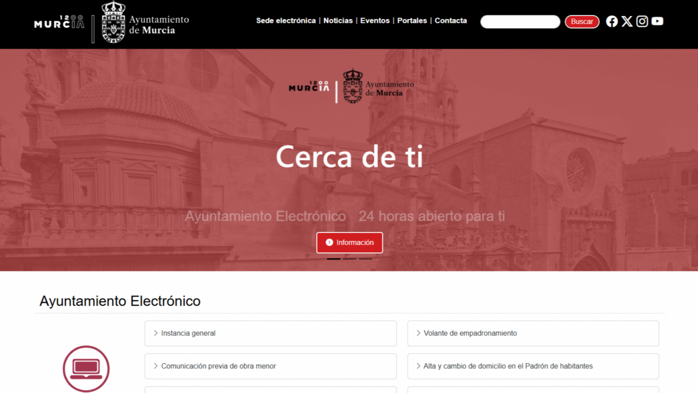 El Ayuntamiento de Murcia renueva su página web