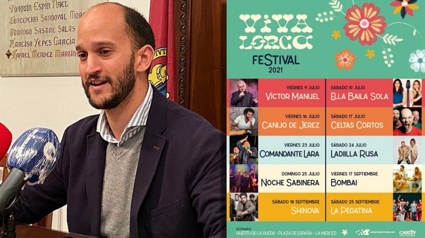 José Ángel Ponce y cartel del festival Viva Lorca 2021