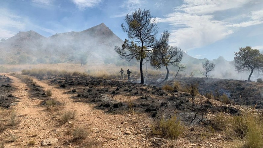 Imagen del incendio en Cieza