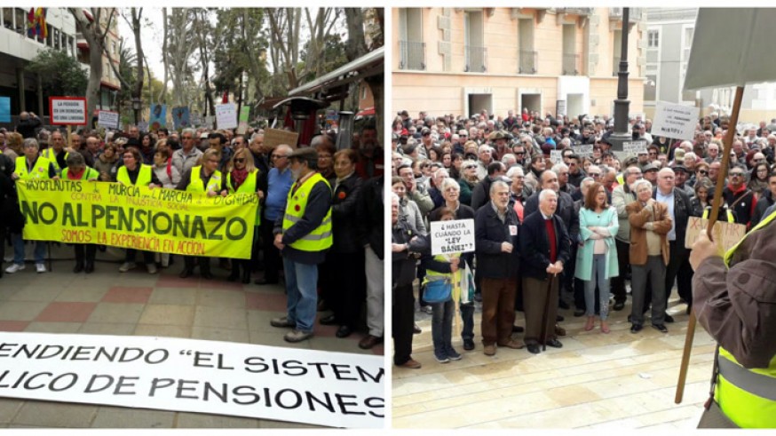 Manifestaciones por las pensiones en Murcia y Cartagena