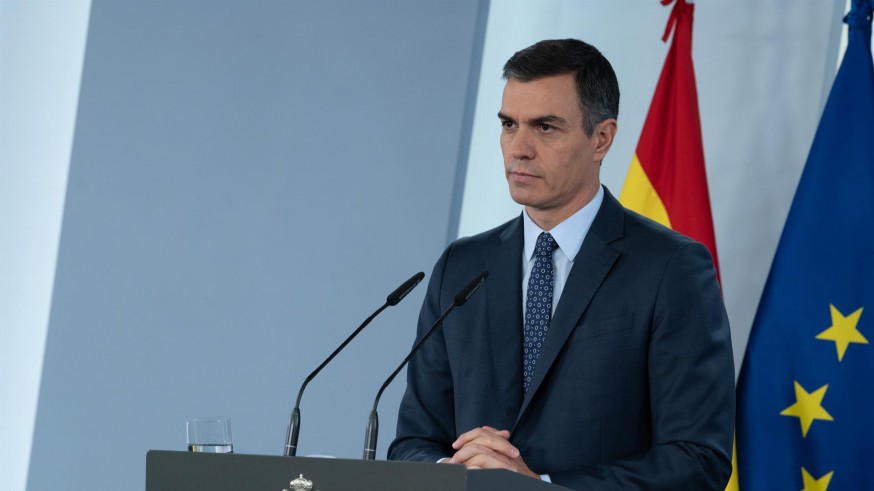 Pedro Sánchez en rueda de prensa.