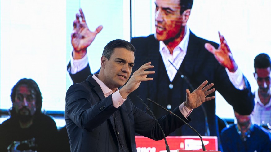 Pedro Sánchez, en un mitin