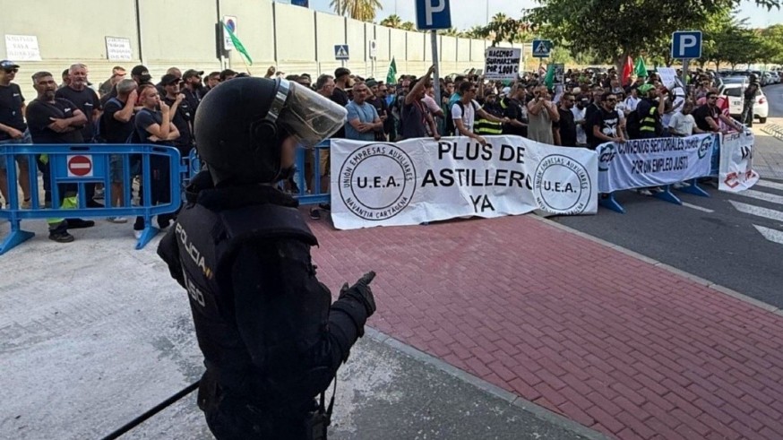 Denuncian una campaña de acoso a un agente que prestó servicio en las protestas de trabajadores de Navantia