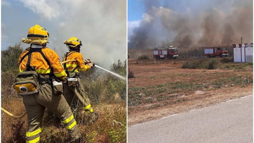 Incendio en el paraje de La Hita junto al aeropuerto de San Javier