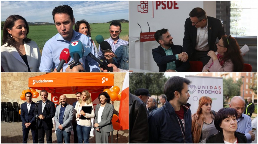 Actos celebrados ayer por PP, PSOE, C's y Unidas Podemos. ORM