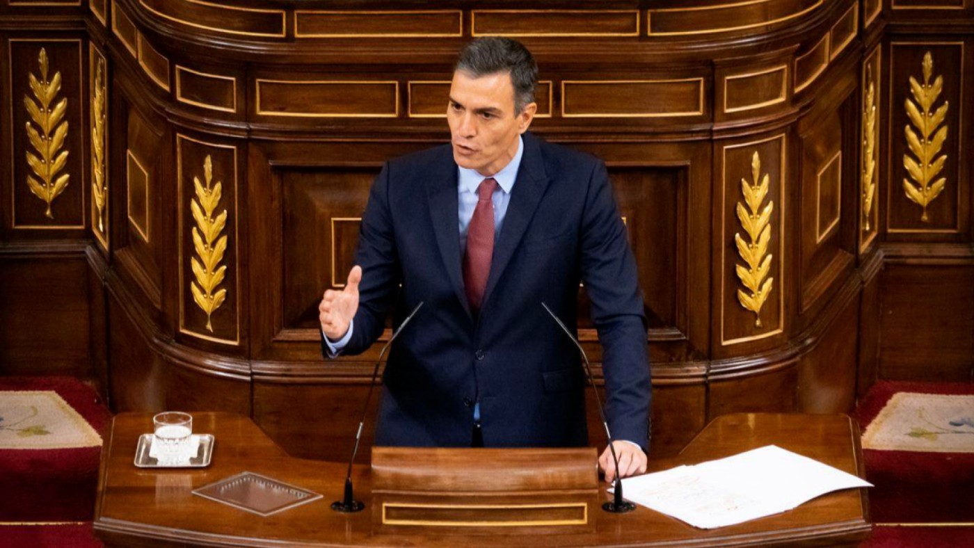 Pedro Sánchez en la primera jornada del debate