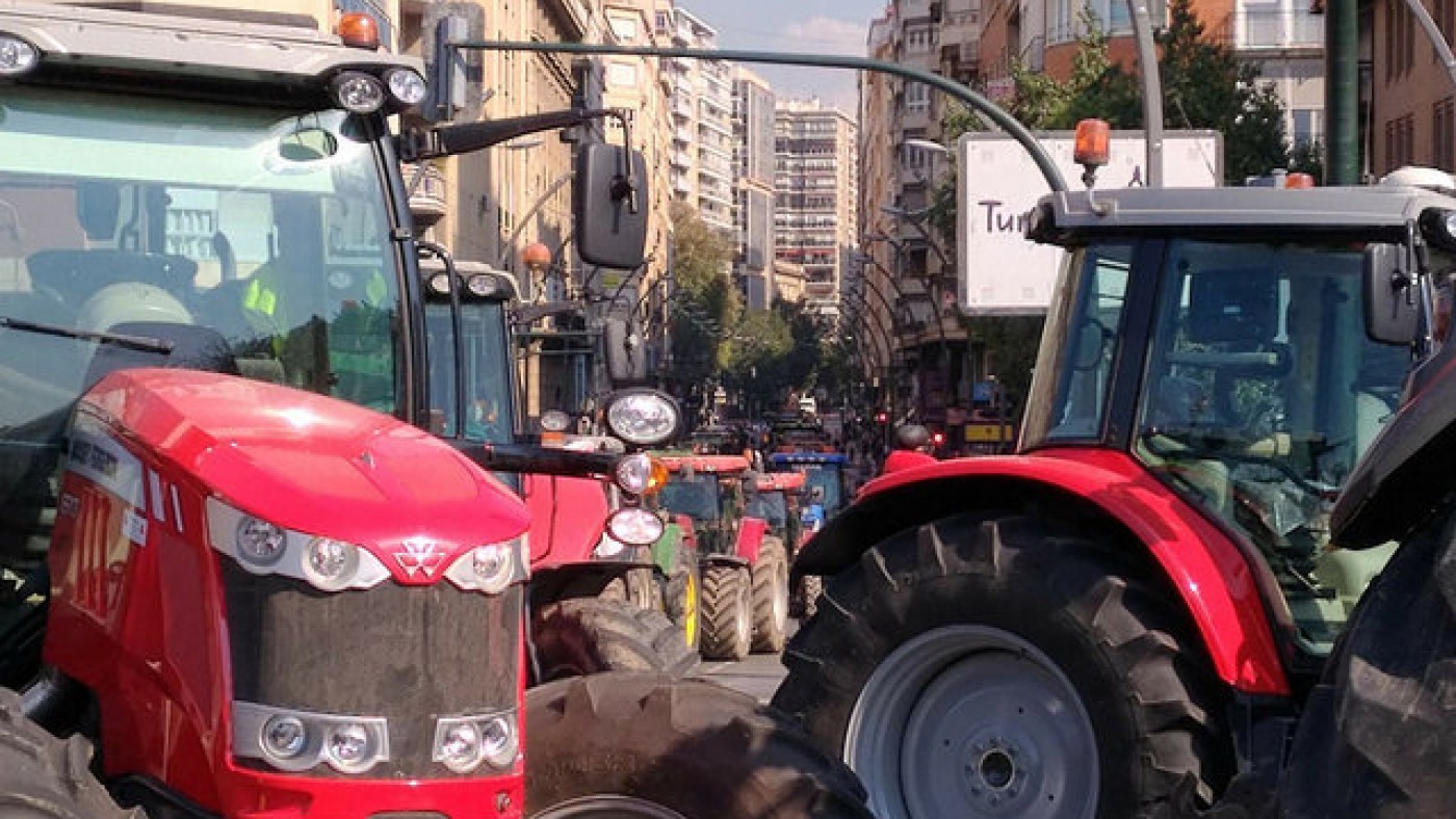 Protesta de los agricultores en Murcia el pasado mes de abril