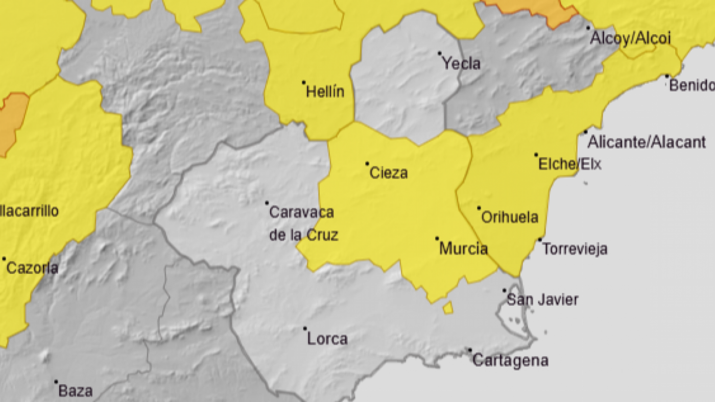 Aviso amarillo por calor en Vega del Segura el lunes