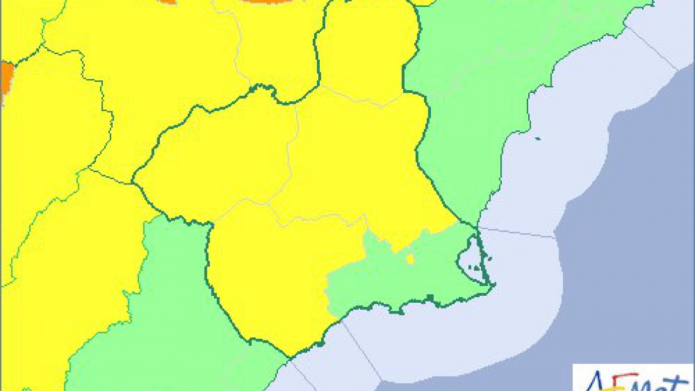 Mapa aviso amarillo AEMET