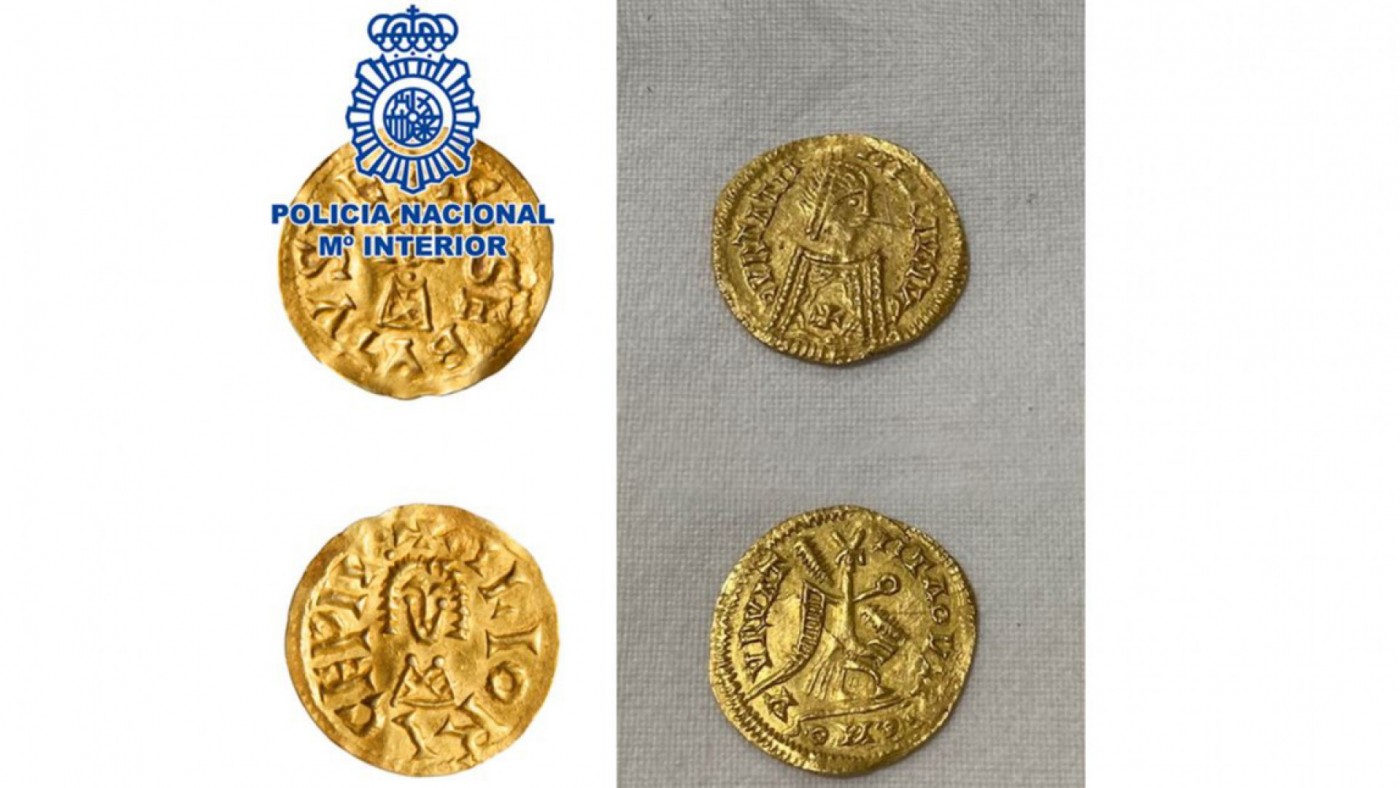 La Policía Nacional recupera dos monedas visigodas de oro de gran valor histórico