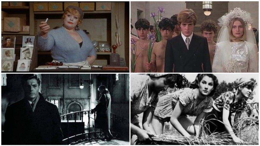 Fotogramas de las cuatro películas de cine italiano de las que hablamos con José Antonio Molina Gómez