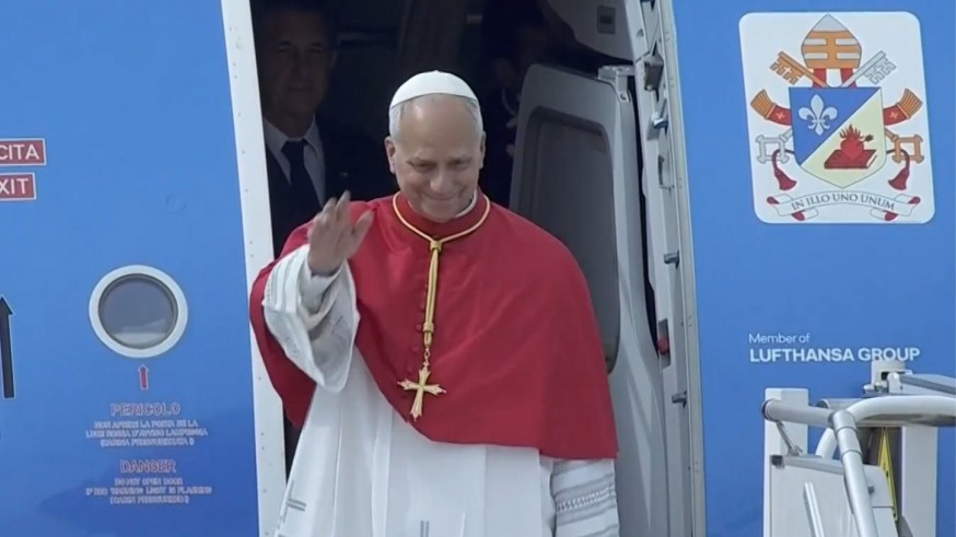 Aterriza en Barajas el papa León XIV