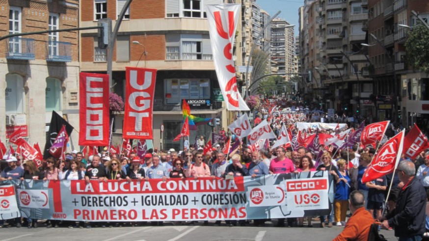 Manifestación por el 1 de mayo en Murcia en 2019 (archivo9. ORM