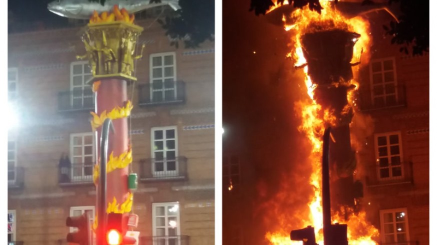 Antes y después de la quema de la Sardina