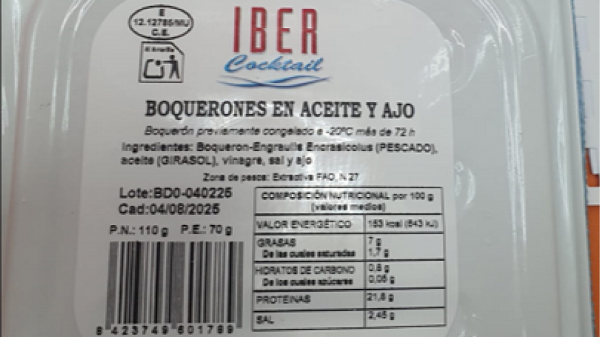 Alerta alimentaria en Murcia por unos boquerones en aceite y ajo con rastros de listeria