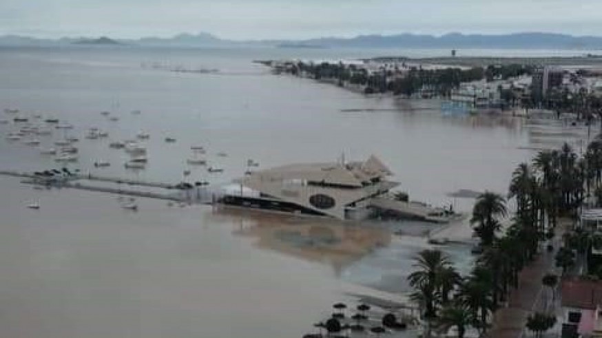 Imagen del Mar Menor en Santiago de la Ribera tras las lluvias de diciembre
