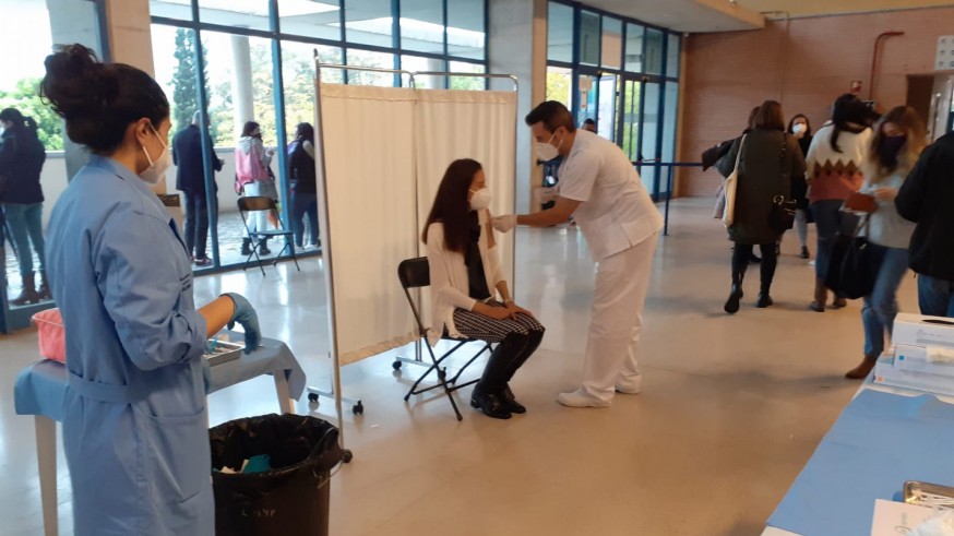 Vacunación hoy en el Palacio de los Deportes de Murcia