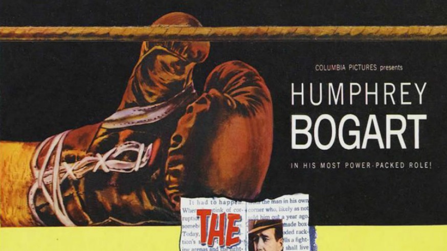 Detalle cartel Más dura será la caída Humphrey Bogart