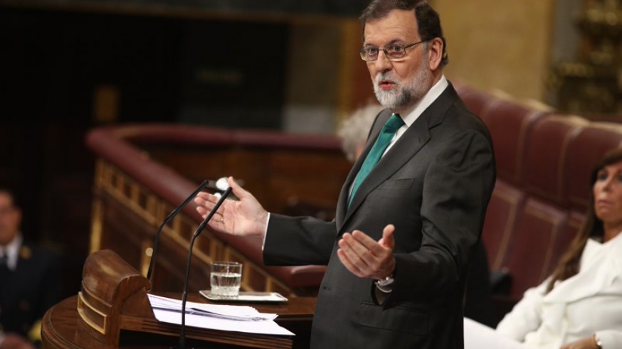 Rajoy durante el debate de la moción