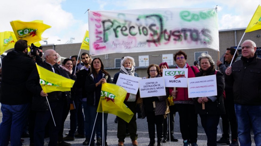 Agricultores murcianos en la protesta de Málaga