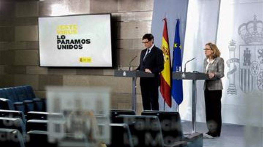 Illa y Calviño en rueda de prensa. MONCLOA