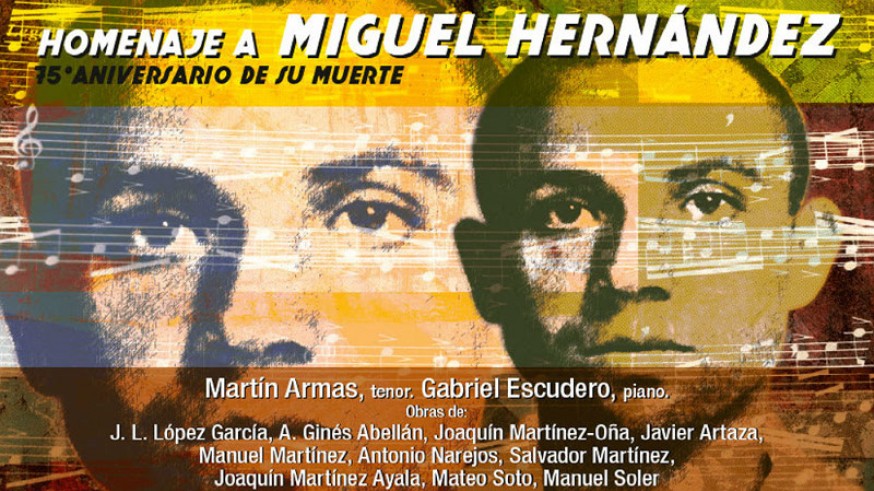 Cartel del disco de homenaje a Miguel Hernández