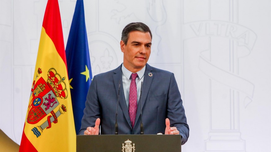Sánchez hace balance del curso político en el Palacio de la Moncloa