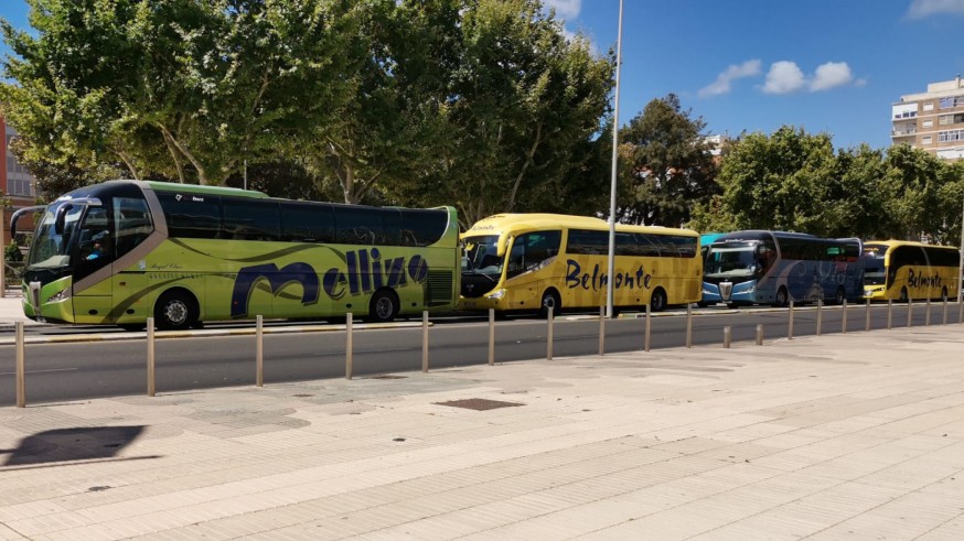Protesta de los autobuses este jueves en Cartagena