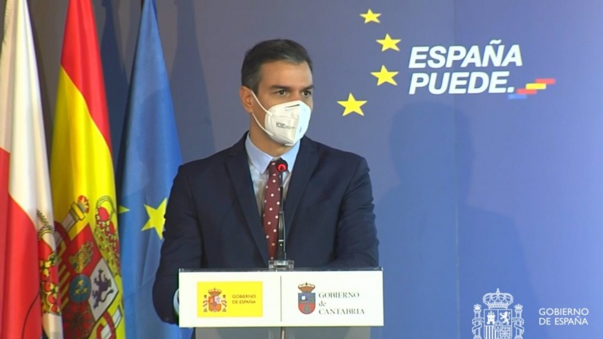 Pedro Sánchez en rueda de prensa.
