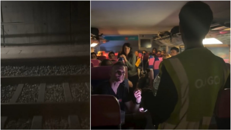 Un tren con origen Murcia sufre un enganchón con la catenaria en un túnel