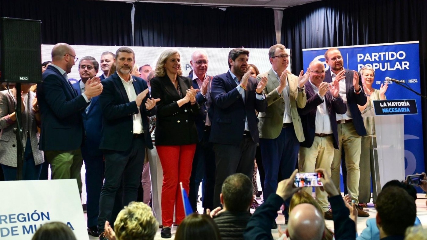 Tellado insta a no confiarse antes del 28-M y López Miras busca "la mayor victoria que haga posible un gobierno fuerte"