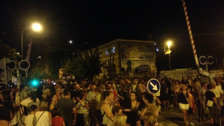 Corte de las vías del tren en Murcia