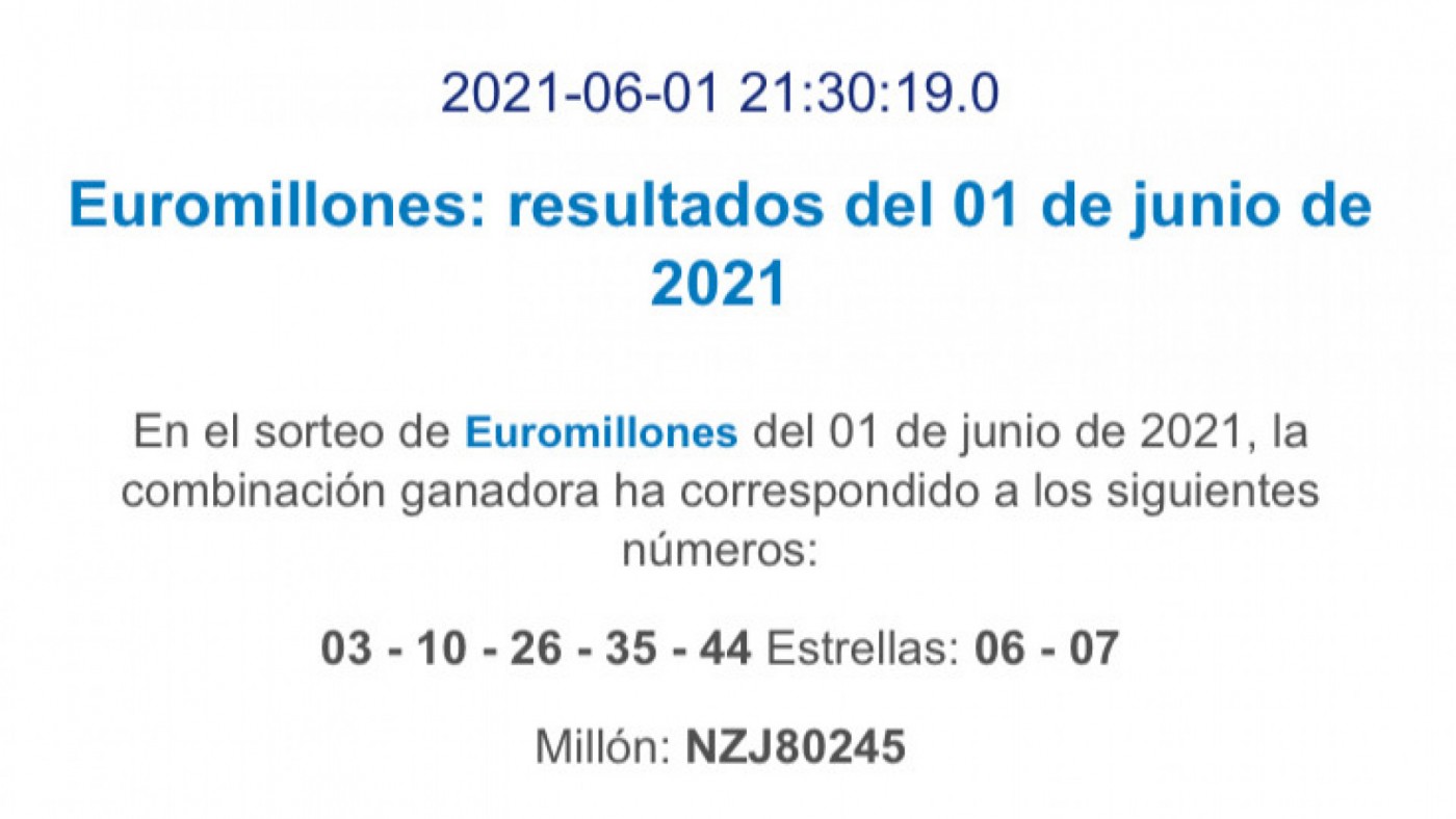 Un vecino de La Algaida gana un millón de euros en el sorteo de Euromillones