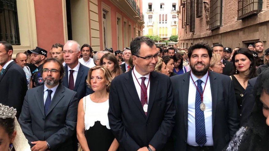 Ballesta junto a López Miras en la romería de la Fuensanta