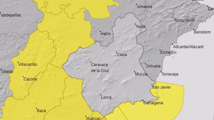 Aviso amarillo por fenómenos costeros y viento este fin de semana en la Región de Murcia
