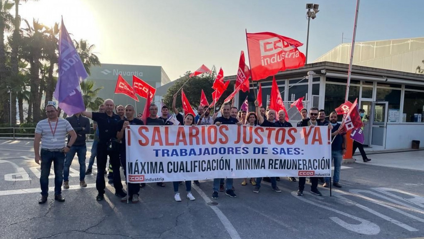 Protesta de los trabajadores de SAES por los bajos salarios, que provocan fugas de personal