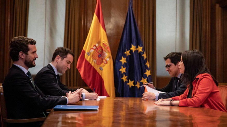Imagen de una reunión pasada entre PP y Ciudadanos. Foto. Europa Press