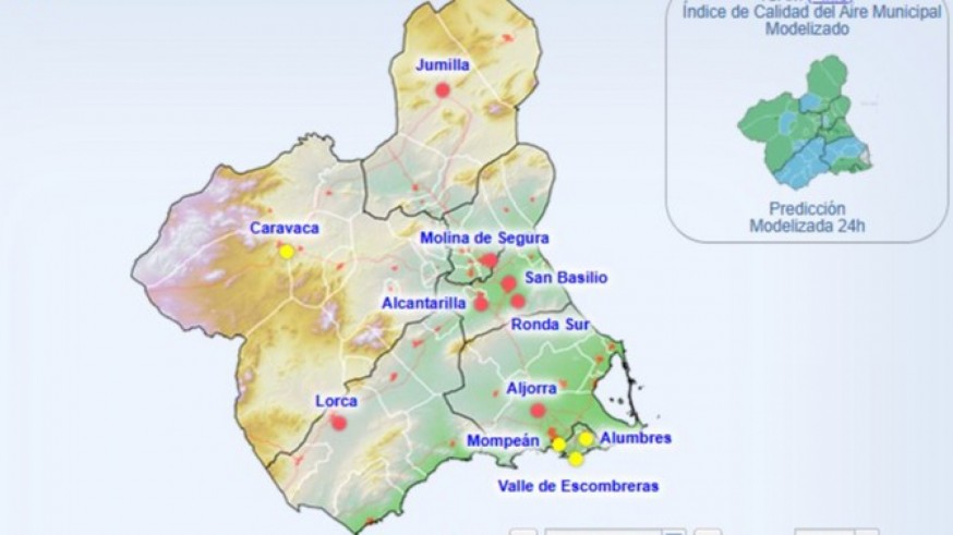El polvo sahariano dispara la mala calidad del aire en la Región de Murcia