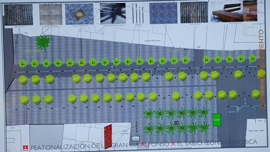 Plano del proyecto de obras en la avenida de Alfonso X