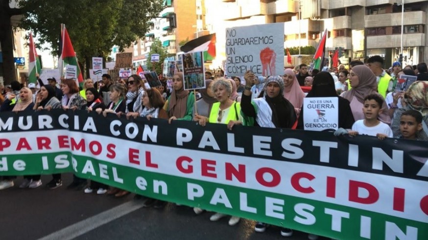 Manifestación de Murcia en solidaridad con la población de Palestina