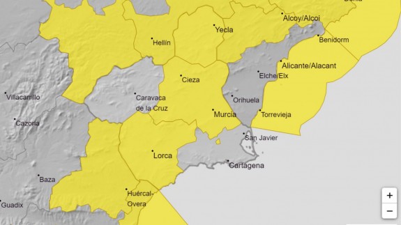 Aviso amarillo por vientos en el Altiplano, Vega del Segura y Valle del Guadalentín