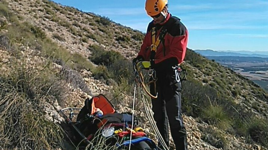 Rescate de la parapentista en el Cerro de La Paca