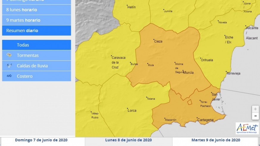 Previsión para mañana lunes