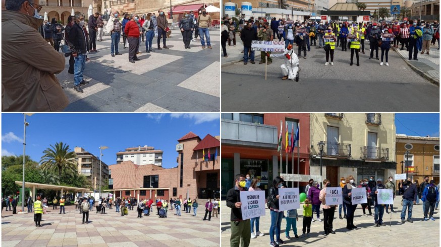 Cientos de personas se movilizan en Murcia, Cartagena, Lorca, Molina y Bullas en defensa de la sanidad pública
