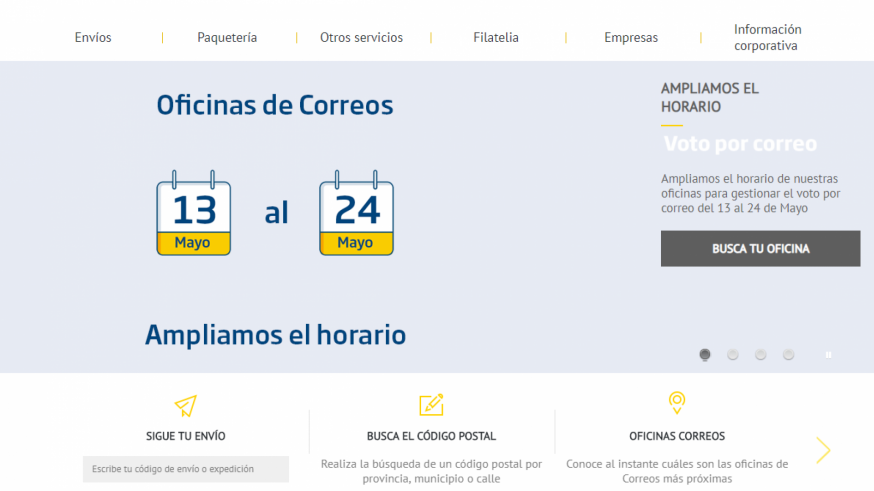 La web de Correos informa de las fechas para votar