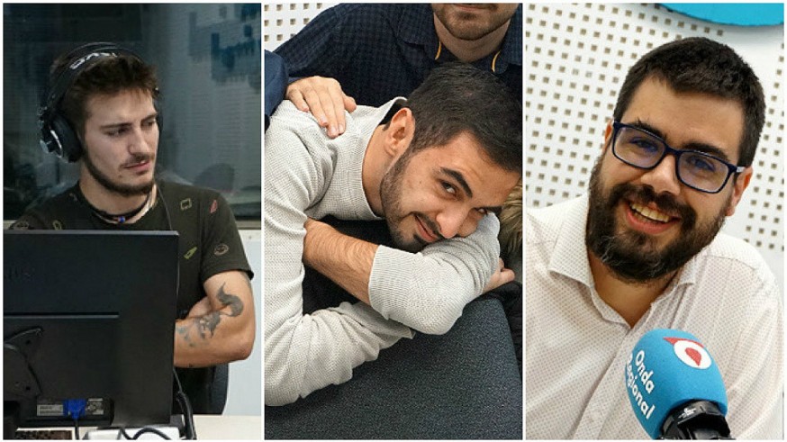 Samuel Pérez, Pablo Martínez López y Sergio Melero, del Club de Debate UM