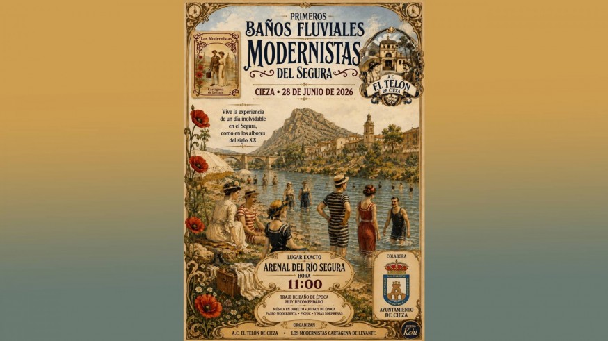 Los baños fluviales de Cieza al estilo modernista de Cartagena